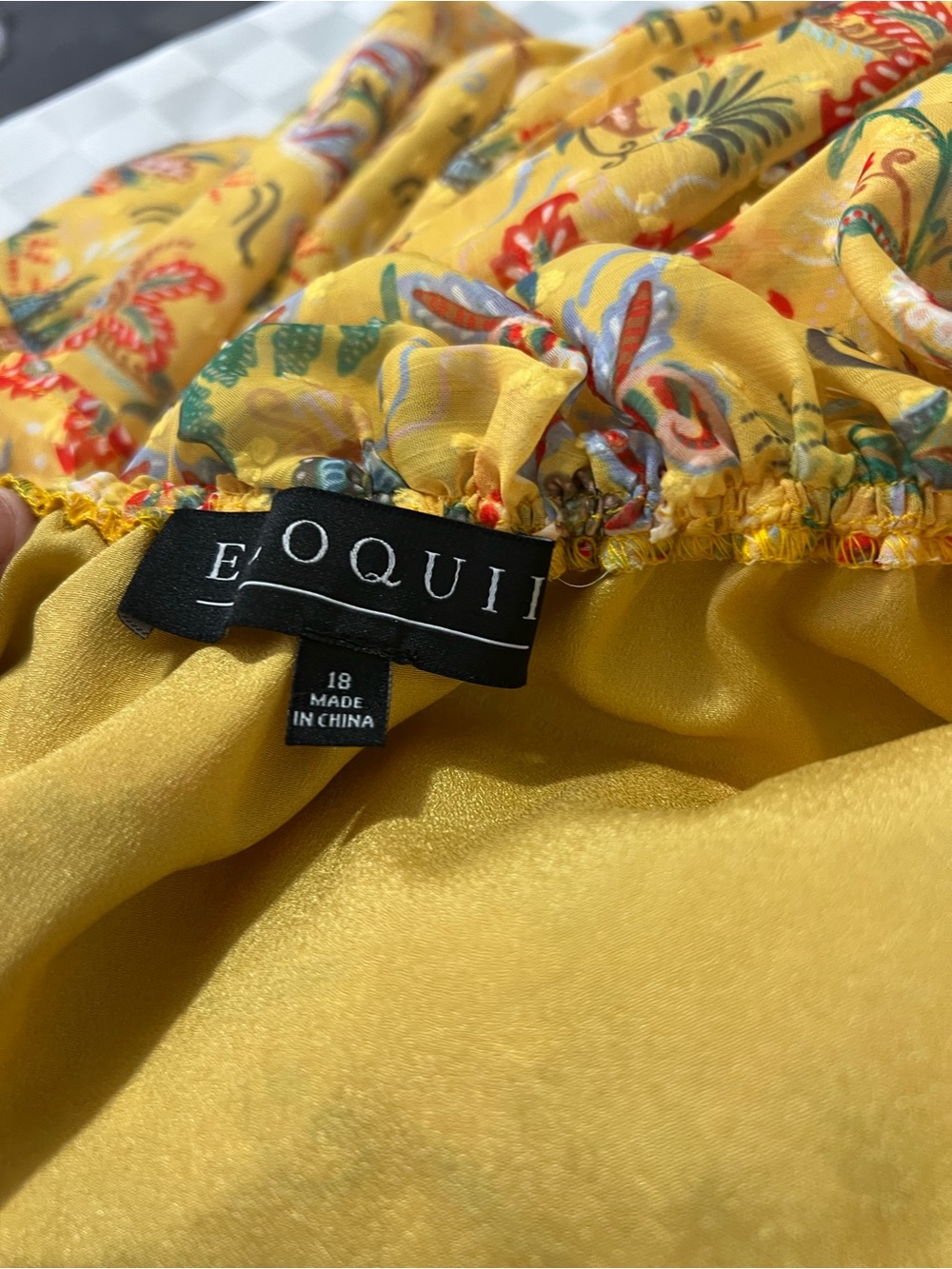 Eloquii Yellow Floral Off-Shoulder High-Low Dress - Picture 5 of 6